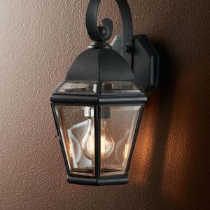 Teddy 1 Light Exterior Industrial Wall Light Black - ELEI3090