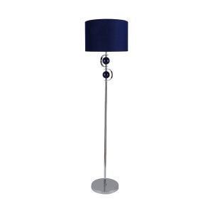 Rialto 1 Light Floor Lamp Chrome / Navy - LL-27-0141BL