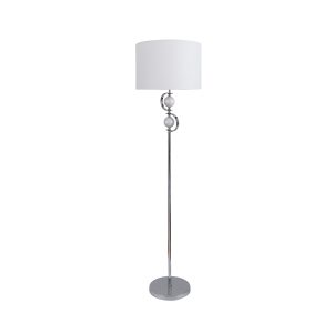 Rialto 1 Light Floor Lamp Chrome / White - LL-27-0141W