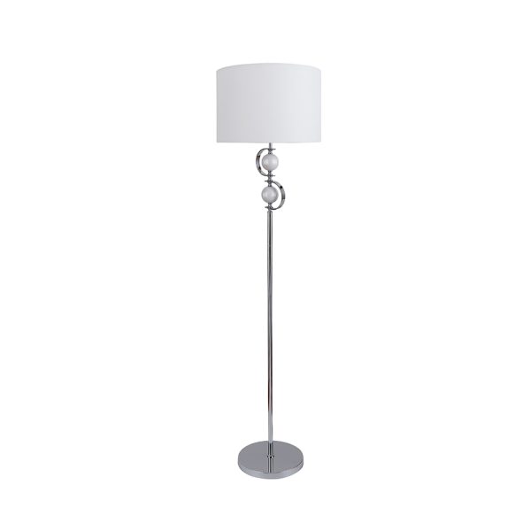 Rialto 1 Light Floor Lamp Chrome / White - LL-27-0141W