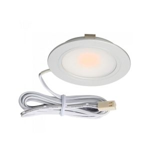 High Power Recessed 3W LED Cabinet Light Silver / Warm White - SLED-UC3-SI