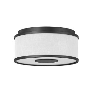 Halo Small Semi Flush Off White / Black - U/HK/HALO42006BK