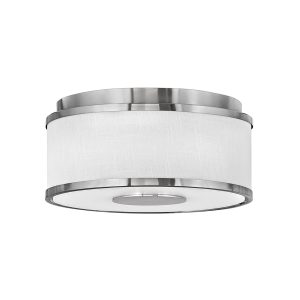 Halo Small Semi Flush Off White / Brushed Nickel - U/HK/HALO42006BN