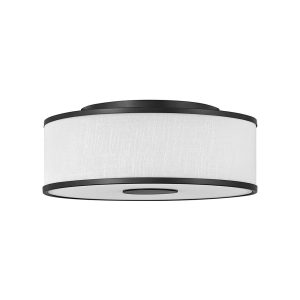 Halo Medium Semi Flush Off White / Black - U/HK/HALO42008BK