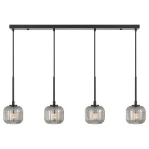 Bobo 4 Light 12W LED Pendant Black / Warm White - BOBO PE04-BKSM