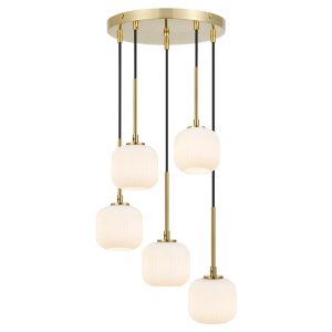 Bobo 5 Light 15W LED Pendant Antique Gold / Warm White - BOBO PE05-AGOM