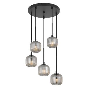 Bobo 5 Light 15W LED Pendant Black / Warm White - BOBO PE05-BKSM