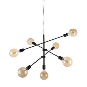 Radiant 7 Light Geometric Pendant Black - RADIANT-7 BLACK