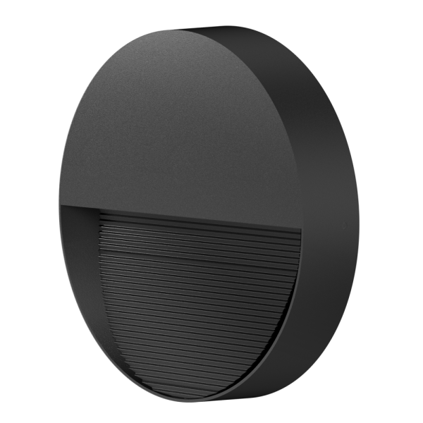 Altona Plus Round 8W 240V LED Surface Mounted Step Light Black / Warm White - SE7357WW/BK