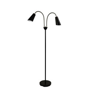 Walt 2 Light Floor Lamp Black / Anique Brass - SL98812AB