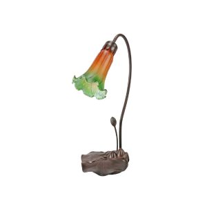 Tiffany Single Lily Table Lamp Amber / Green - TLA1-001/AG