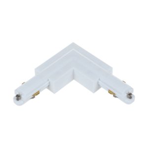 Track Single Circuit 3 Wire L-Piece Right Connector White - TRK1WHCON3R