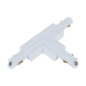 Track Single Circuit 3 Wire T-Piece Left Connector White - TRK1WHCON4L2