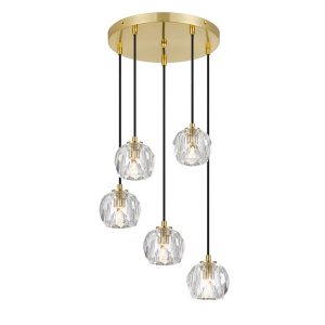 Zaha 5 Light 15W LED Pendant Antique Gold / Warm White  - ZAHA PE05-AGCR