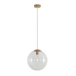 Bubble-300 Clear Glass Pendant Satin Brass - 31483
