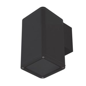 Piper 240V E27 Square Wall Pillar Light Black - 49260