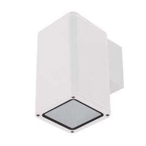 Piper 240V E27 Square Wall Pillar Light White - 49266