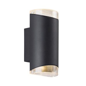 Arn 2 Light 240V GU10 Up & Down Wall Pillar Light Black - 45481003