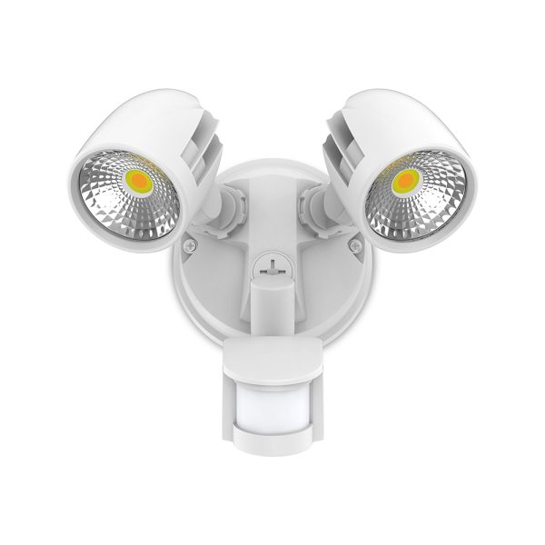 Condor 24W LED Twin Spotlight With Sensor White / Tri Colour - CONDOR TWIN SENSOR-13966