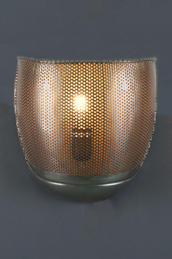 Riva 1 Light Perforated Wall Light Zinc - ZAF11121