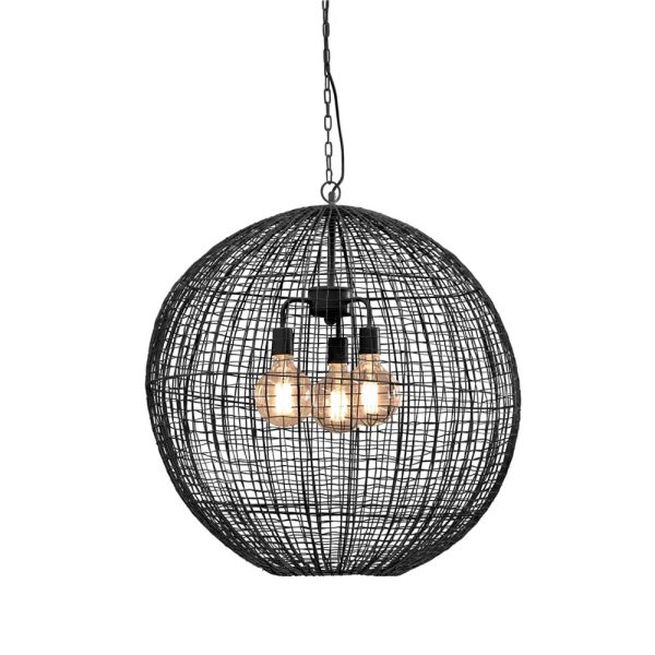 Cray 3 Light Wire Weave Ball Pendant Large Black - ZAF11214