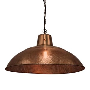 Riva 1 Light Perforated Iron Dish Pendant Antique Copper - ZAF12084