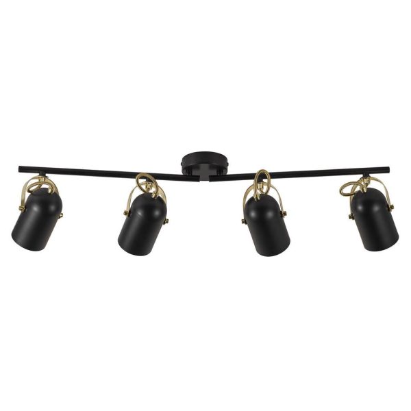 Lotus 4 Light E14 Spotlight Black / Brass - 50130103