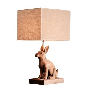 Simon Wooden Rabbit Table Lamp Small Weather Barn - KITZAF14131