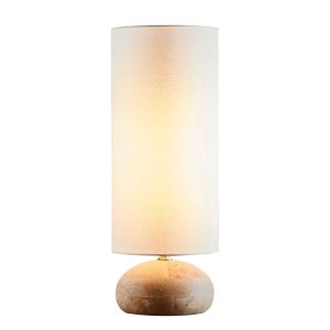 Pebble Turned Wood Table Lamp Small Natural - KITZAF10386