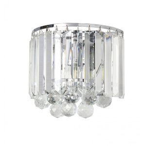 Newrosa 2 Light Crystal Wall Light Chrome - NEWROSA-2-Chrome