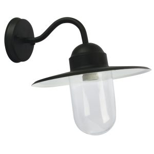 Alley 1 Light Exterior Industrial Wall Light Black - OL7880BK