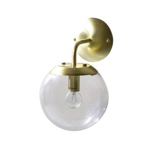 Newton Contemporary Clear Glass Wall Light Brushed Brass - SL64451BB