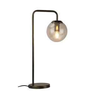 Newton Contemporary Clear Glass Table Lamp Antique Brass - SL98799AB