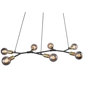 Josefine 7 Light Pendant Matt Black / Brass - 2010303003