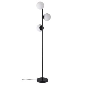 Lilly 3 Light Floor Lamp Black / Opal - 48613003