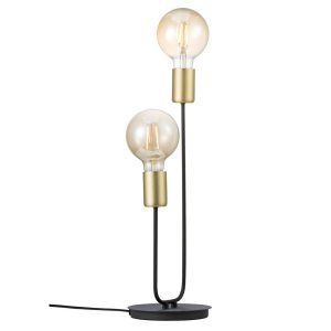 Josefine 2 Light Table Lamp Matt Black / Brass - 48955003