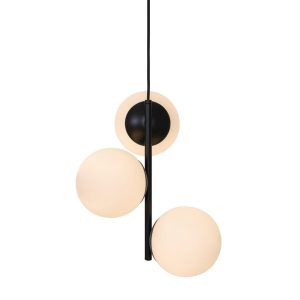 Lilly 3 Light Pedant Black / Opal - 48603003