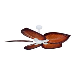 Tropicana 54" AC Ceiling Fan Matt White / Brown - TRO54MWBR