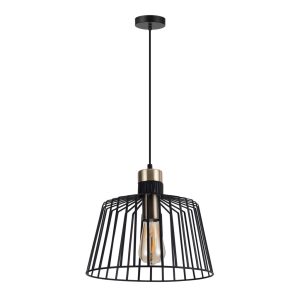 Ashley 1 Light Pendant Large Black / Antique Brass - 22510