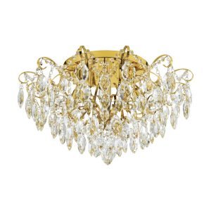 Fenoullet 6 Light Crystal Semi Flush Light Brass - 39602