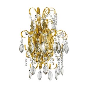 Fenoullet 1 Light Crystal Wall Light Brass - 39604