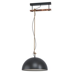 Hodsoll 1 Light Pendant Black / Brown - 43396