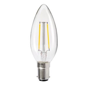 Filament Candle 2W B15 Dimmable LED Globe / Warm White - LCAN2WCSBCWWD