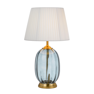 Perla Table Lamp Antique Gold / Blue - PERLA TL-IVBL