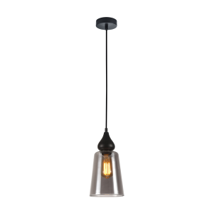 Interior Ellipse Glass Shape 1 Light Pendant Black Smoke - JEREZ2