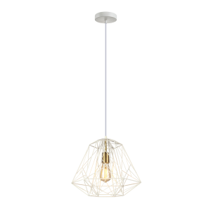 Marte Iron Cage Pendant White / Brass - MARTE3