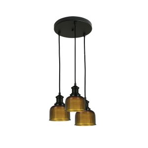 Maison 3 Light Pendant - Amber OL69321BK + OL69256BK + OL2255/15AM