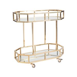 Brooklyn Mirrored Drinks Trolley Gold - 31047