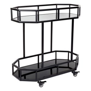 Brooklyn Mirrored Drinks Trolley Black - 31744