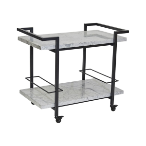 Franklin Black Marble Drinks Trolley Black - 32189